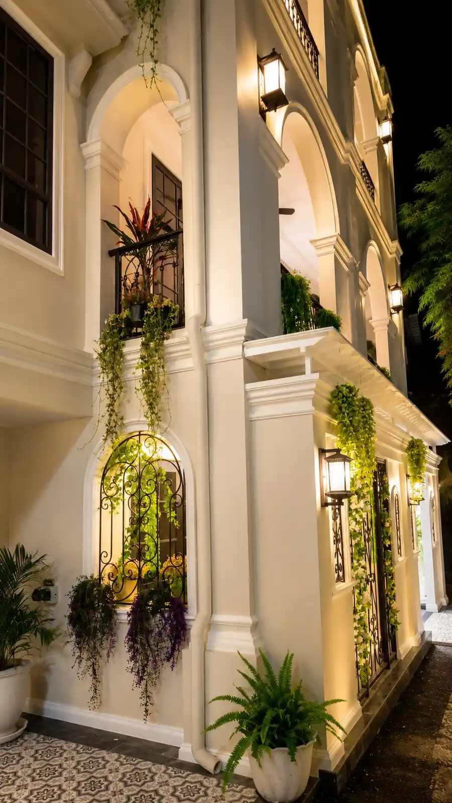 Colonial Suthep — Night Facade Detail